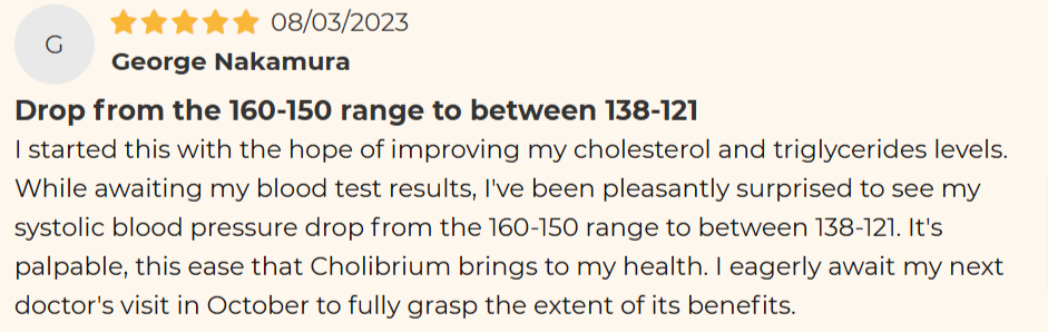 Cholibrium Customer Review 3