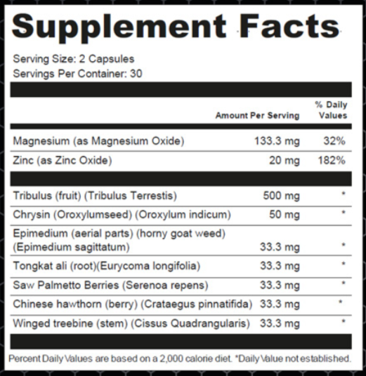 ErecPrime supplement facts