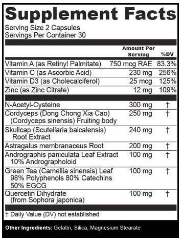 Immune 11X Supplement Facts