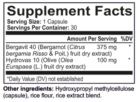 Lipidene Supplement Facts