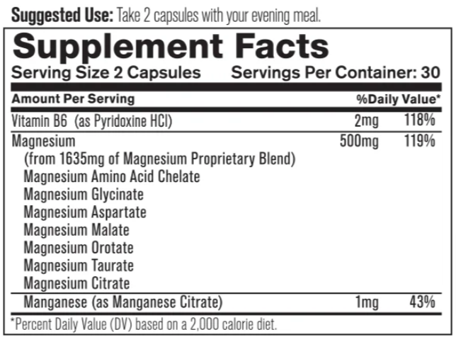 Organix Magnesium 7 Supplement Facts