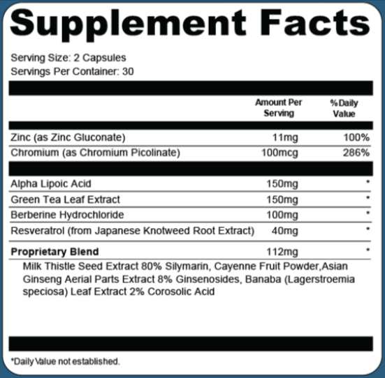 Vivo Tonic Supplement Facts